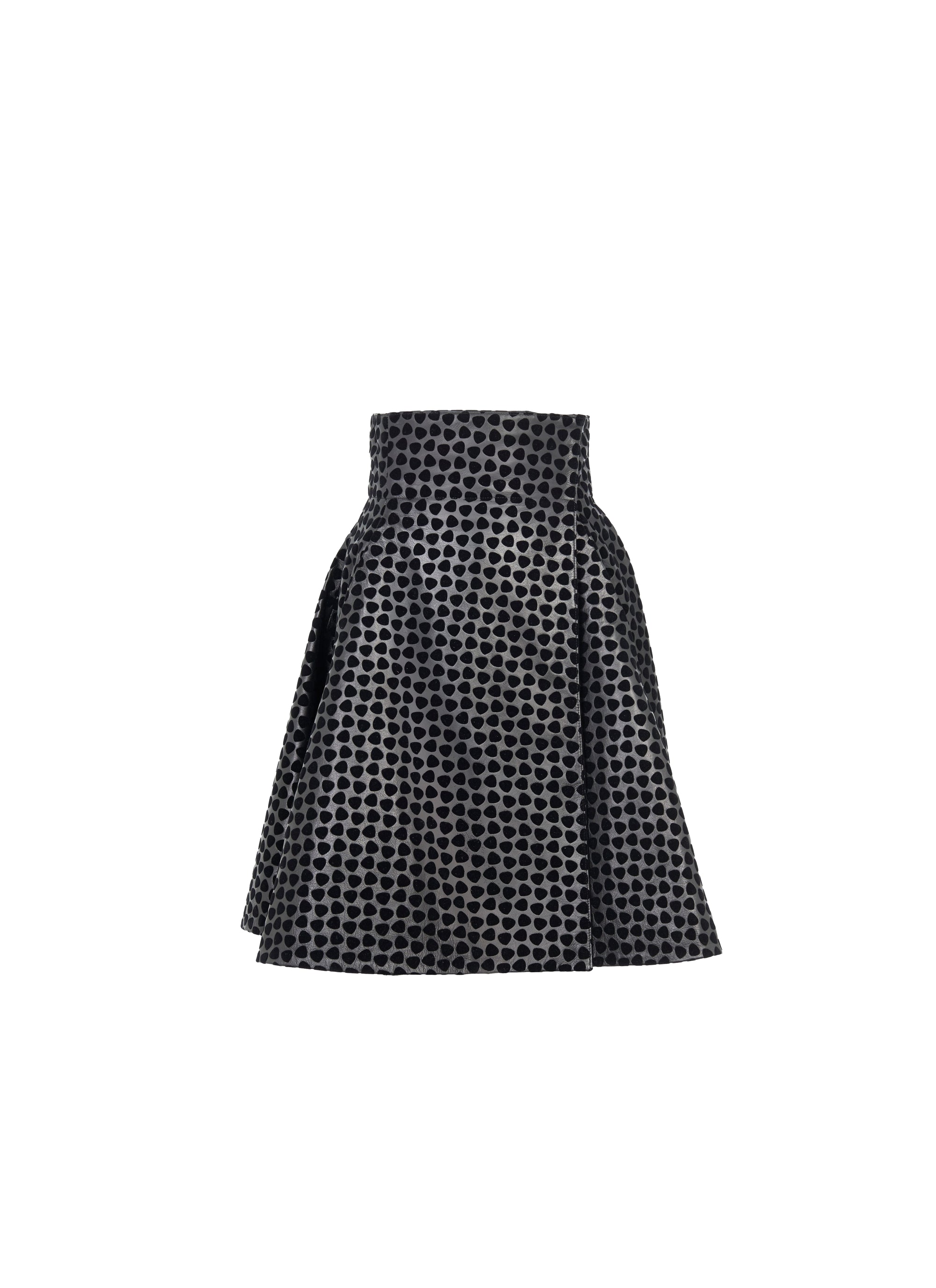 Jupe Dalmatien en cuir - Noir