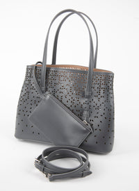 Mina Bolivia Fiori bag, leather - Ash
