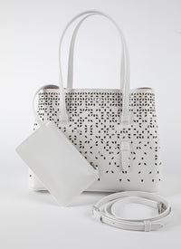 Mina Bolivia Fiori bag, leather - Optic White