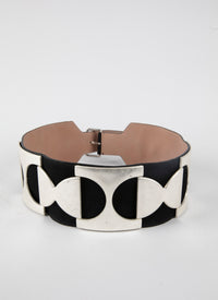 Flat suede leather belt - Black