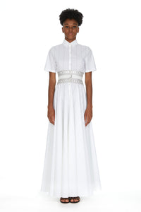 Corset à clous en cuir - Blanc Optique