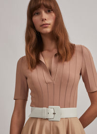 Ceinture à boucle géométrique oversize en cuir - Almandite
