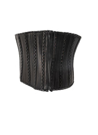 Corset Hinge plongée en cuir - Noir