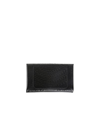 Openwork clutch bag in leather - Black