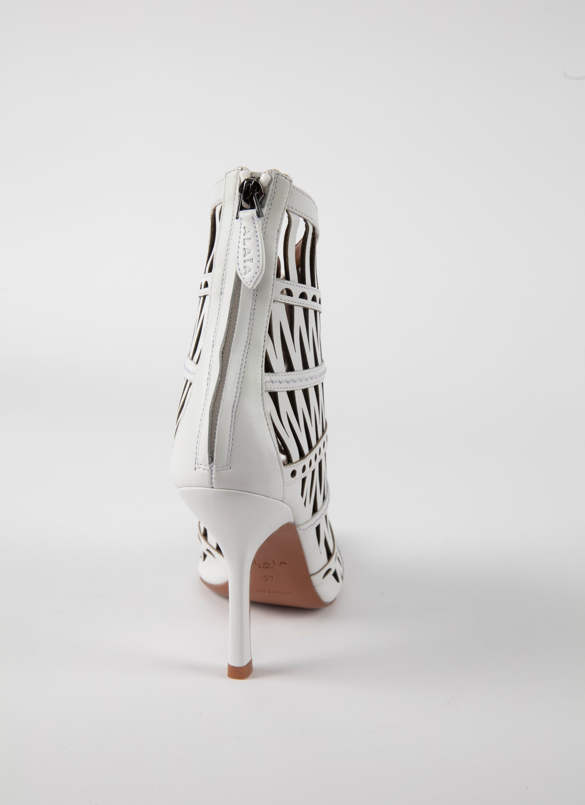 Cut-out leather boots - Chalk White