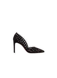 Escarpins à motif ajouré en cuir - Noir