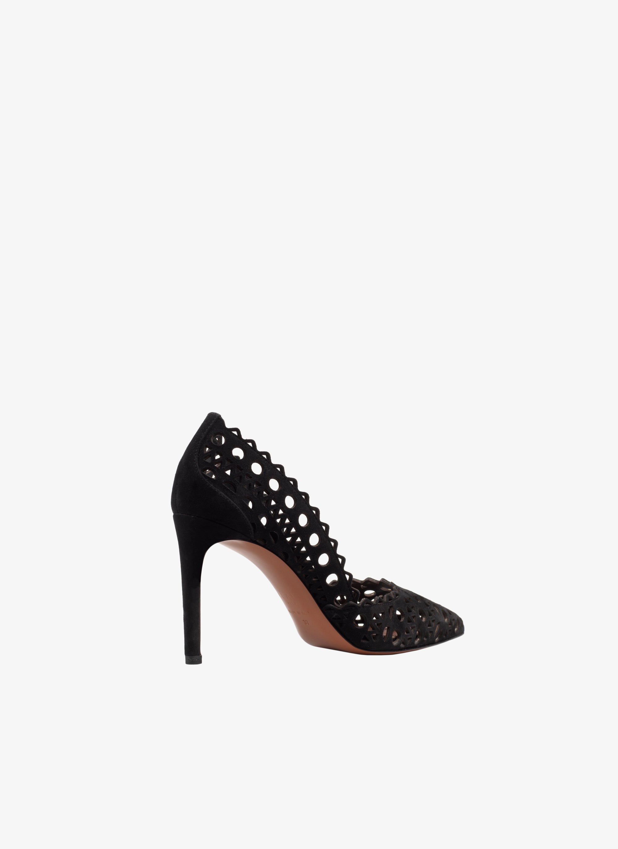 Escarpins à motif ajouré en cuir - Noir