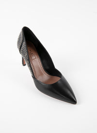 Escarpins à œillets en cuir - Noir