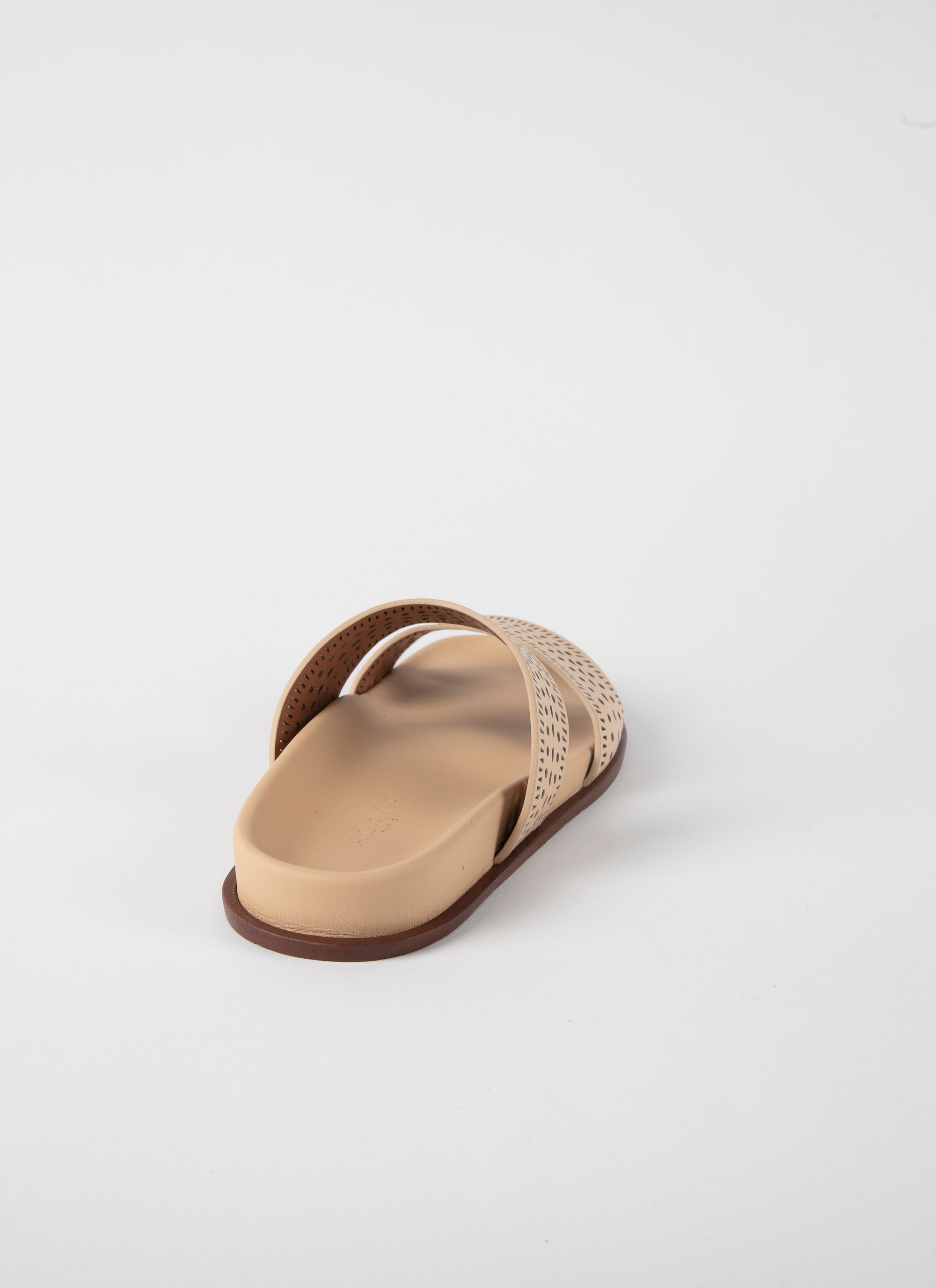 Mules ajourées en cuir - Corail