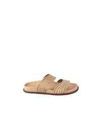 Mules ajourées en cuir - Corail