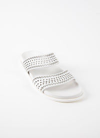 Openwork leather mules - Chalk White