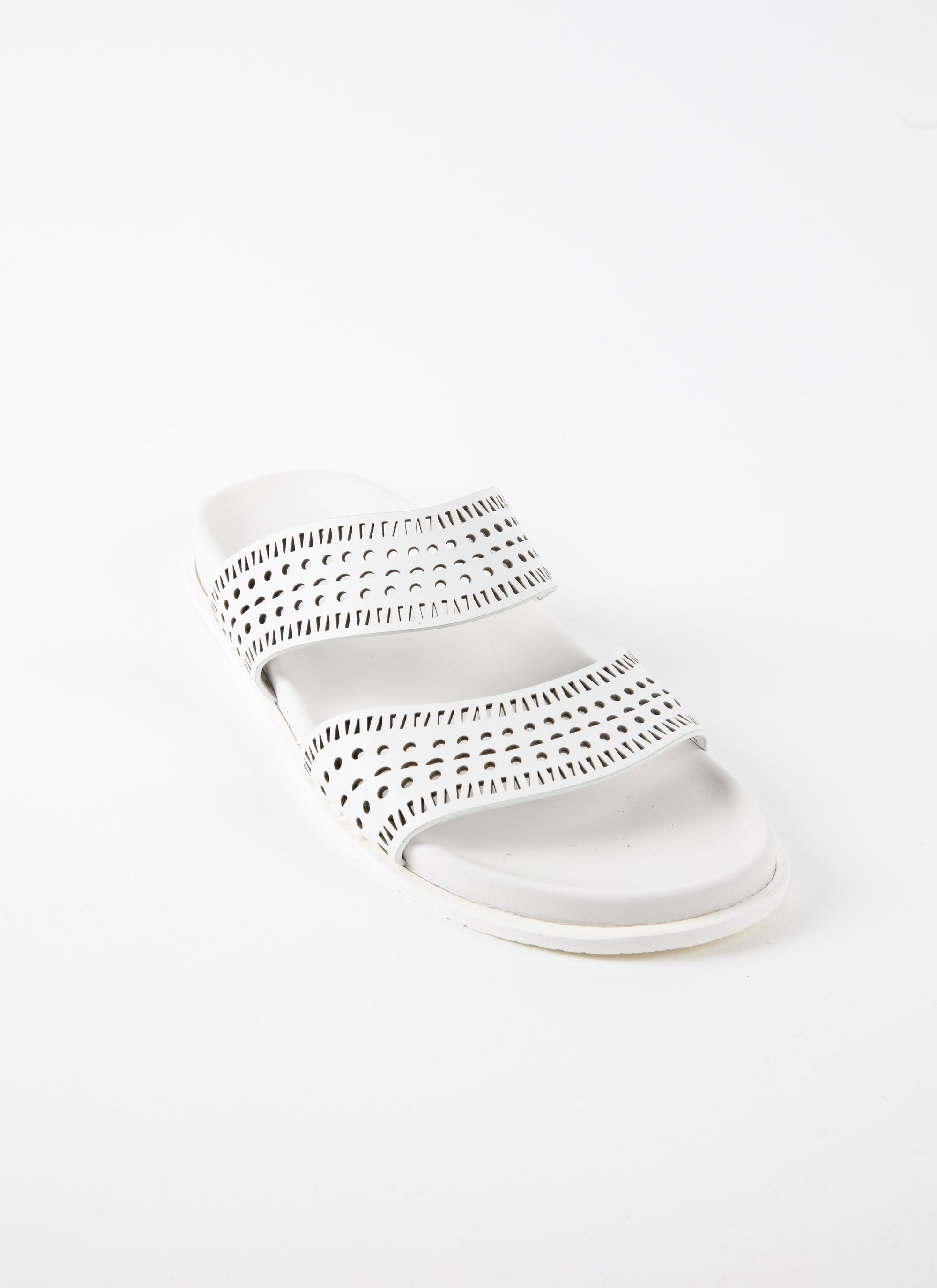 Openwork leather mules - Chalk White