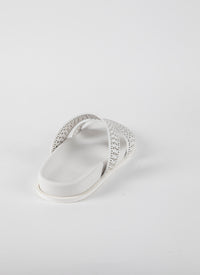 Openwork leather mules - Chalk White