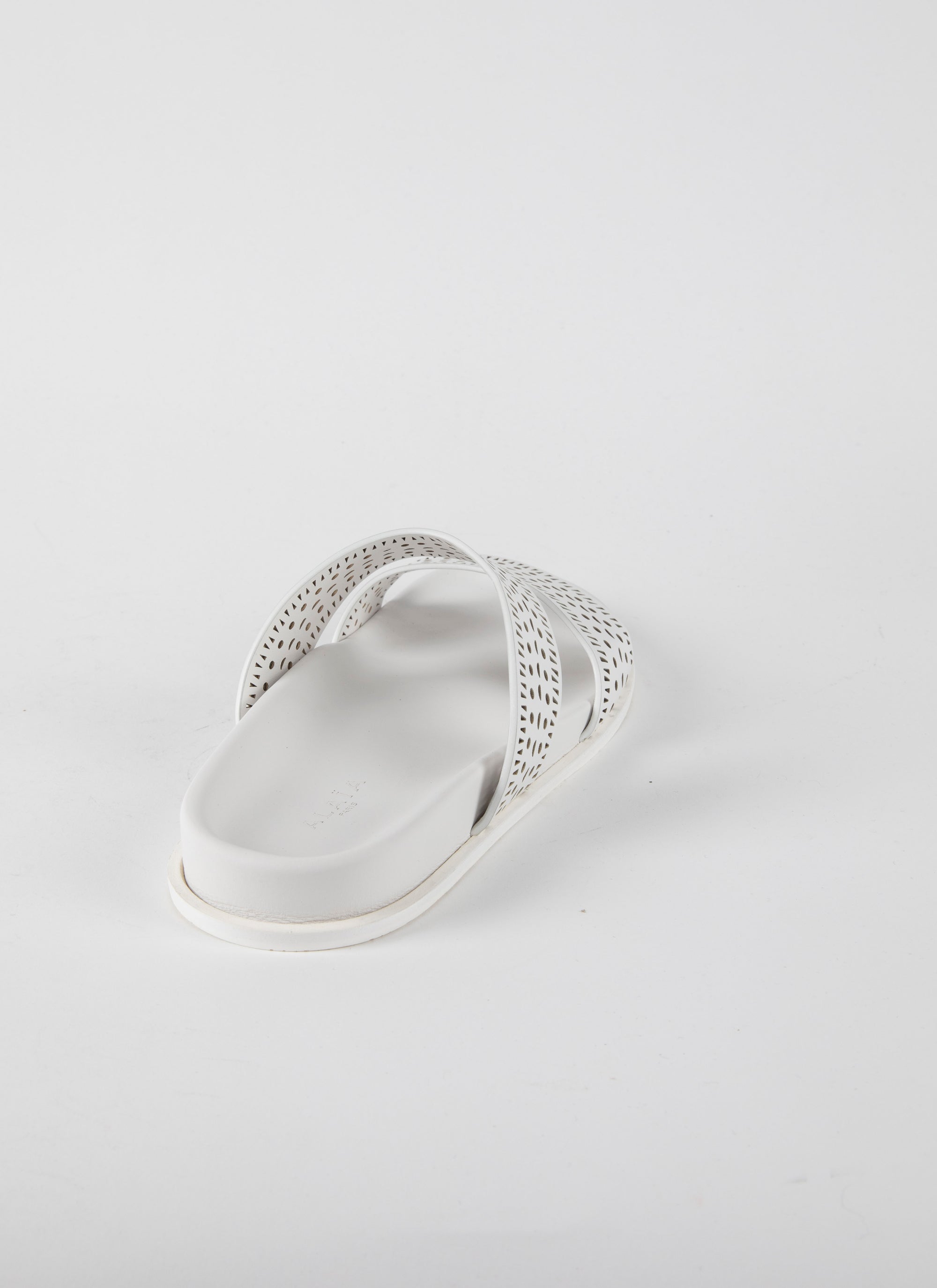 Openwork leather mules - Chalk White
