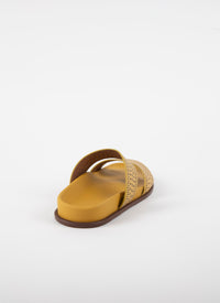 Mules ajourées en cuir - Jaune Safran