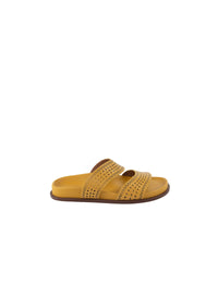 Mules ajourées en cuir - Jaune Safran