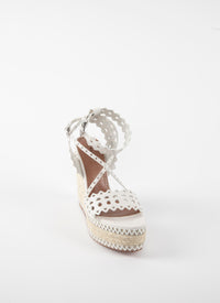 Openwork espadrilles in leather - White