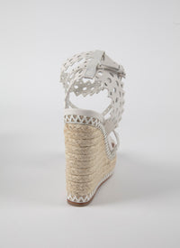 Openwork espadrilles in leather - White