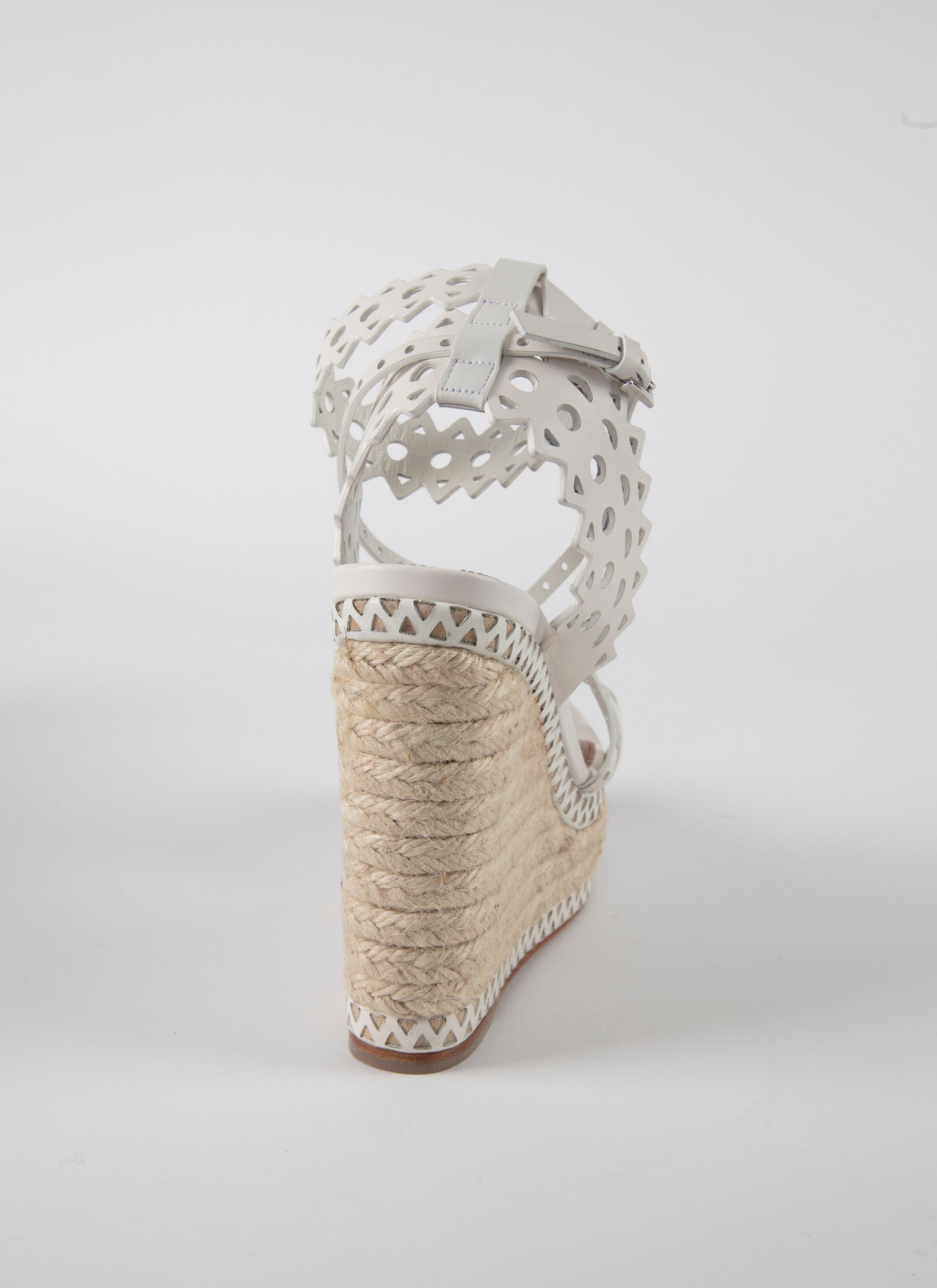 Openwork espadrilles in leather - White