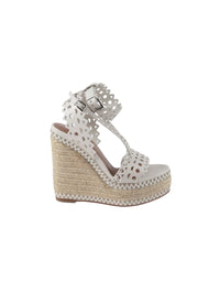 Openwork espadrilles in leather - White