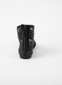 Woven leather sandals - Black