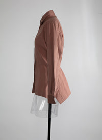 Chemise asymétrique drapée - Bois de Rose