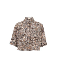 Short silk shirt - Sahara & Black
