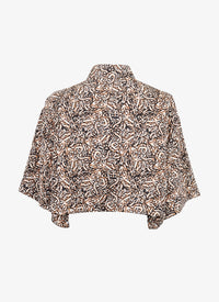 Short silk shirt - Sahara & Black