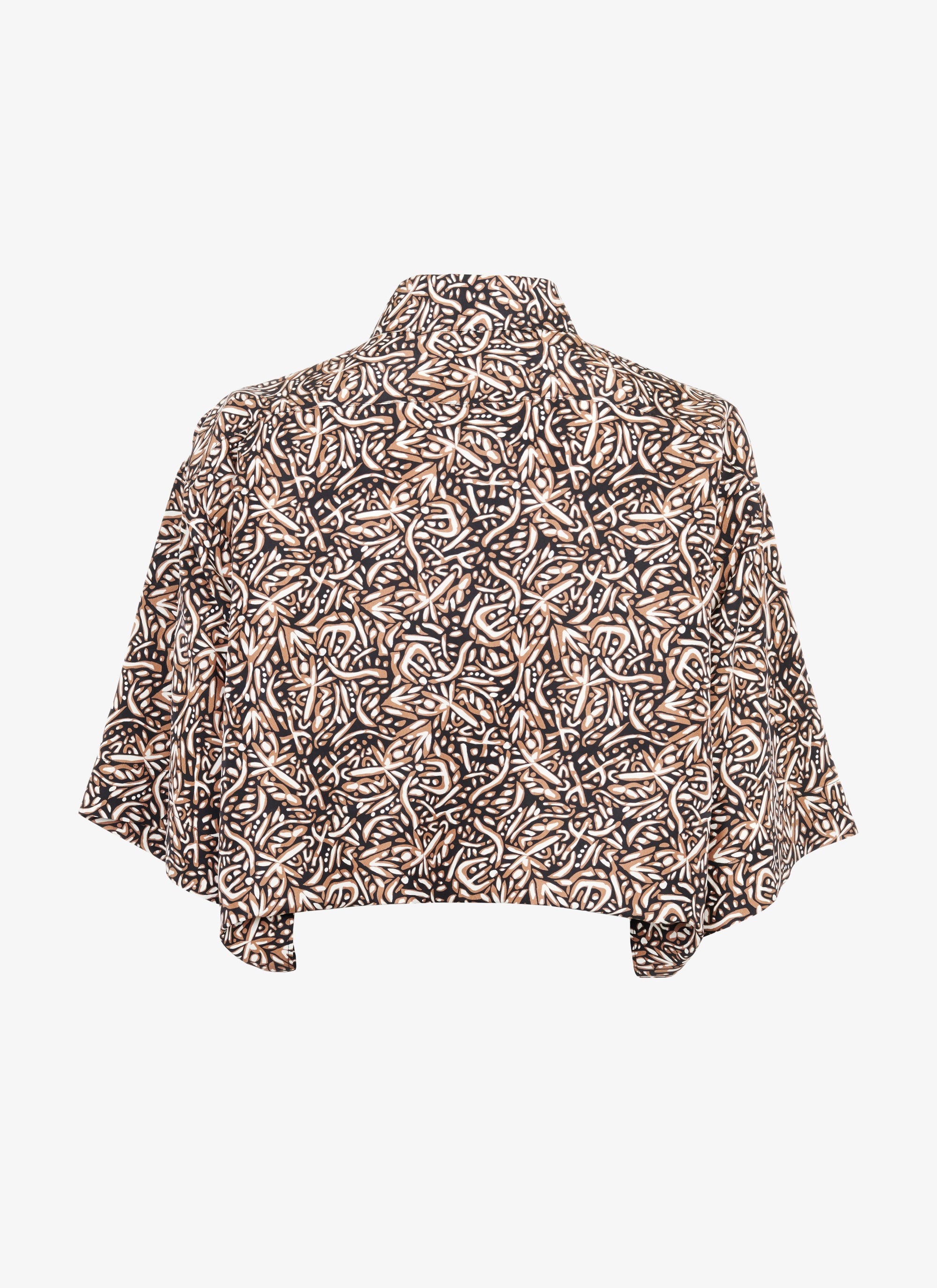 Short silk shirt - Sahara & Black
