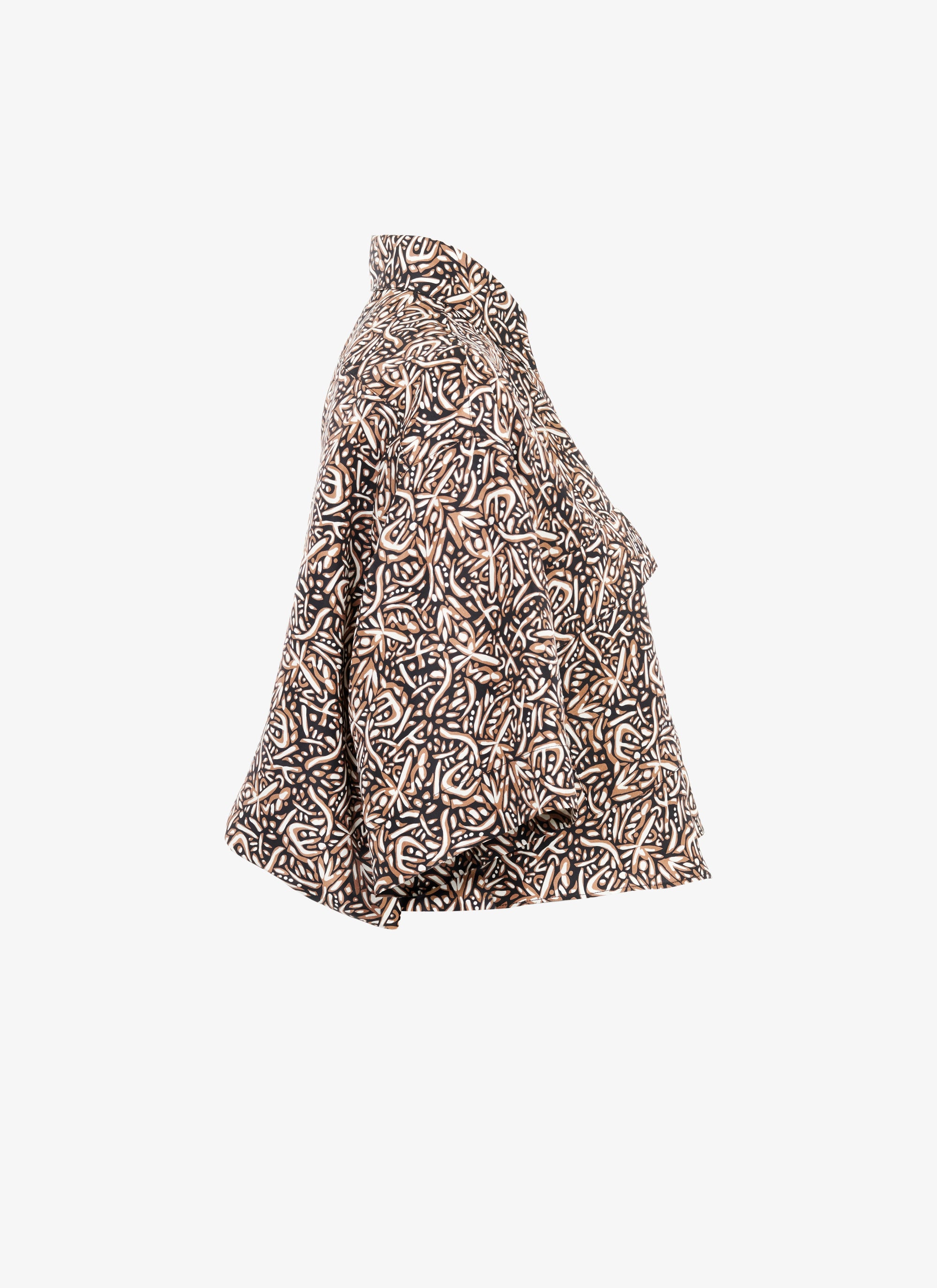 Short silk shirt - Sahara & Black