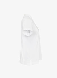 T-shirt à plastron ajouré - Blanc