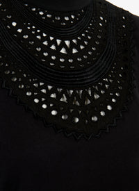 Structured bib t-shirt - Black