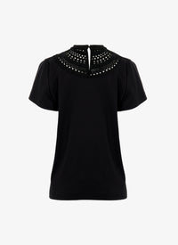 Structured bib t-shirt - Black