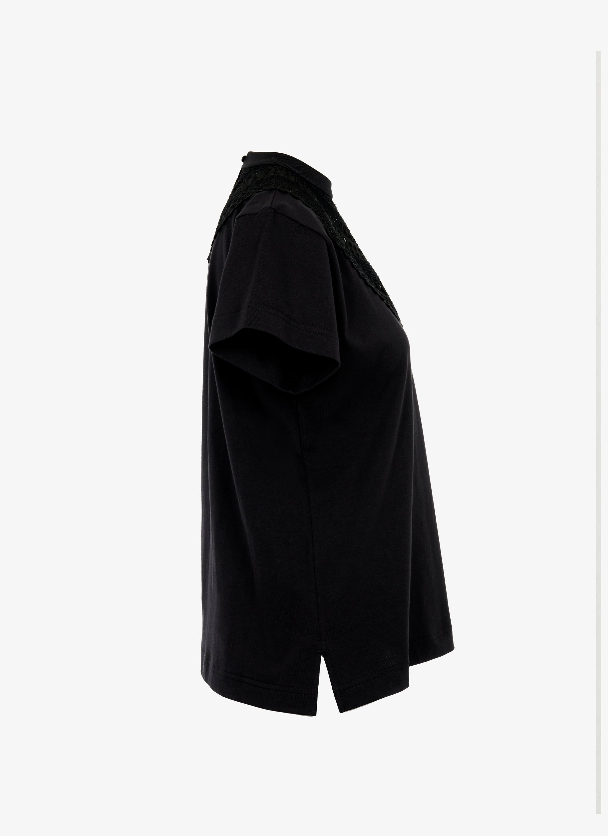 Structured bib t-shirt - Black