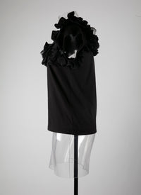 Ruffle sleeve t-shirt - Black