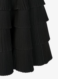 Jupe plissée en laine sèche mélangée - Noir