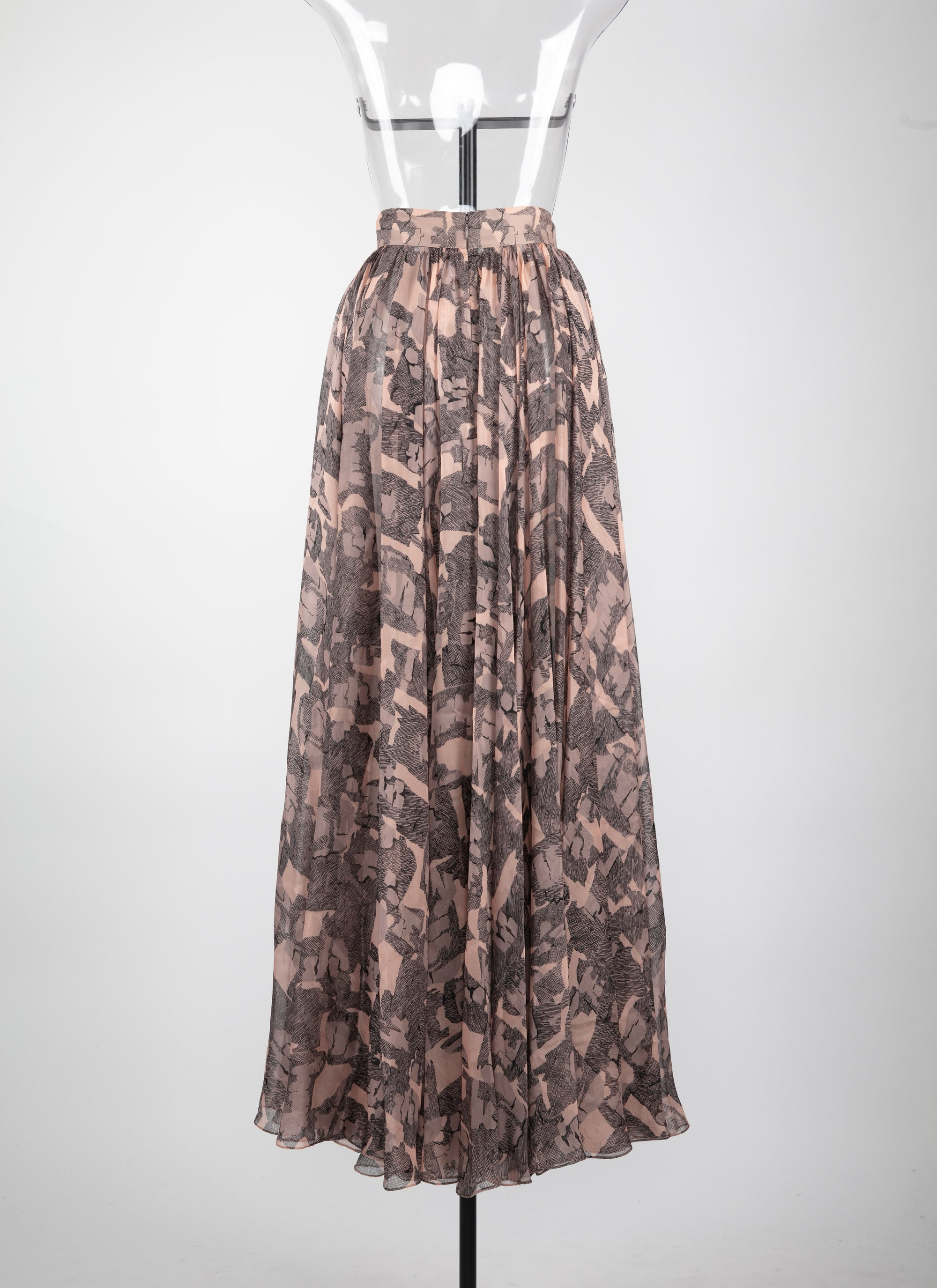 Archipel skirt in silk - Flesh & Beige