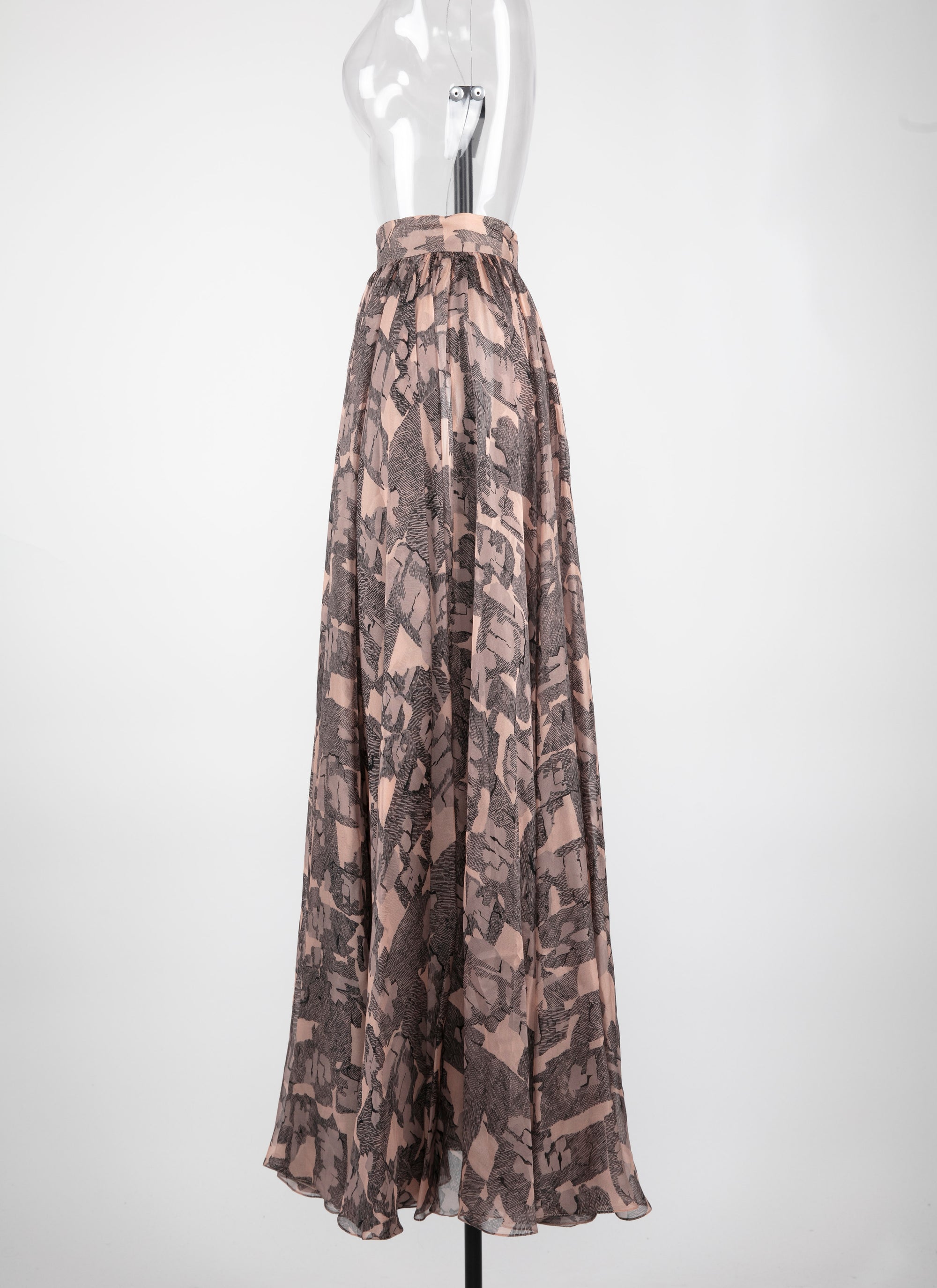Archipel skirt in silk - Flesh & Beige