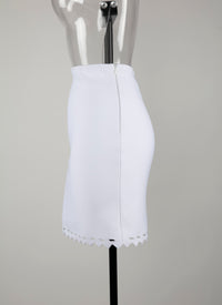 Openwork skirt in mesh - White