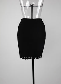 Openwork skirt in mesh - Black