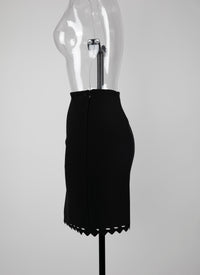 Openwork skirt in mesh - Black