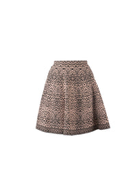 Short skirt with lynx print - Flesh & Black