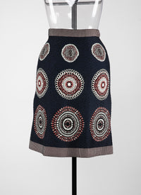Molukai knitted short skirt - Night & Bordeaux