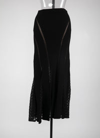 Long skirt in lace - Black