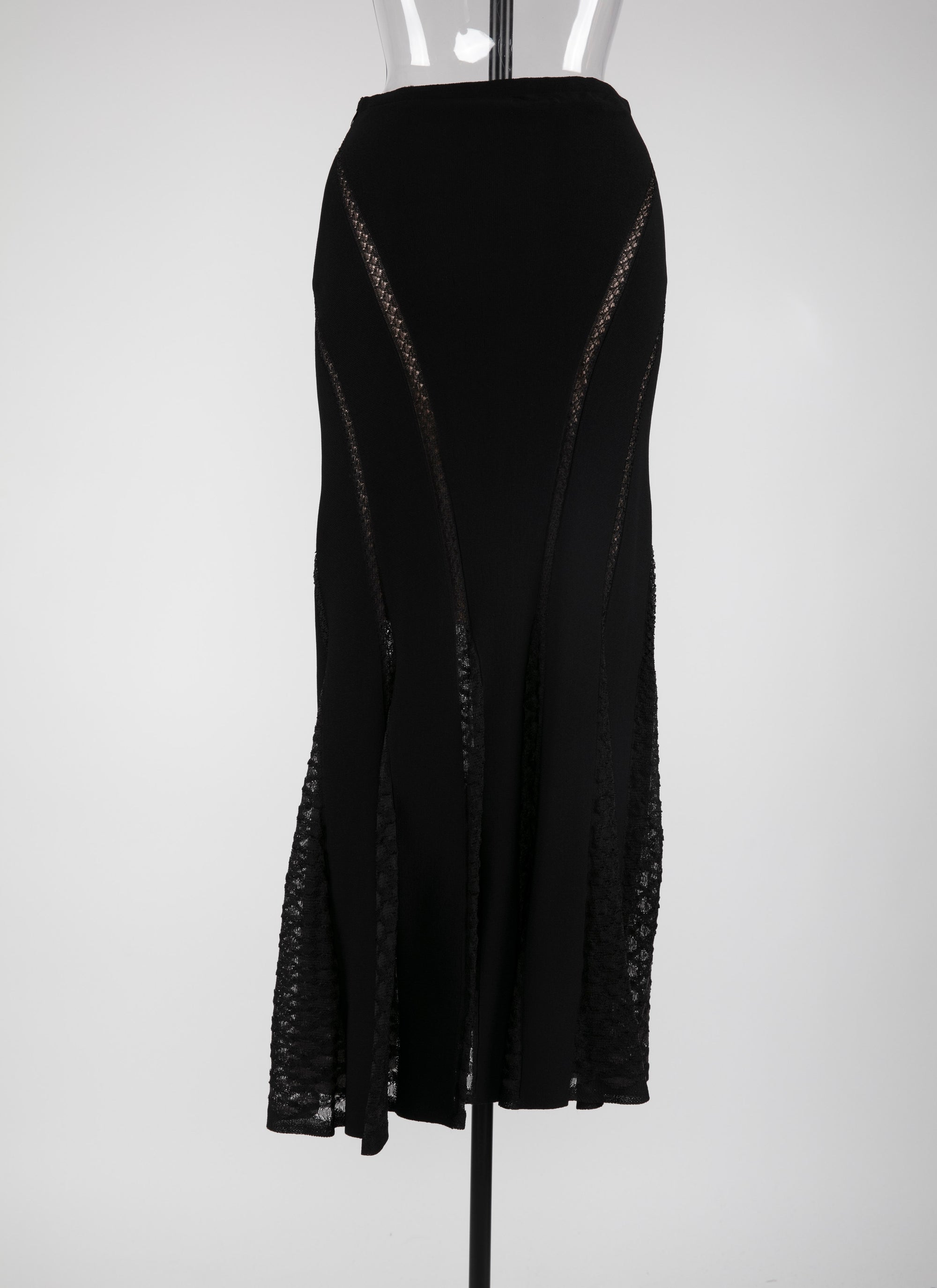 Long skirt in lace - Black
