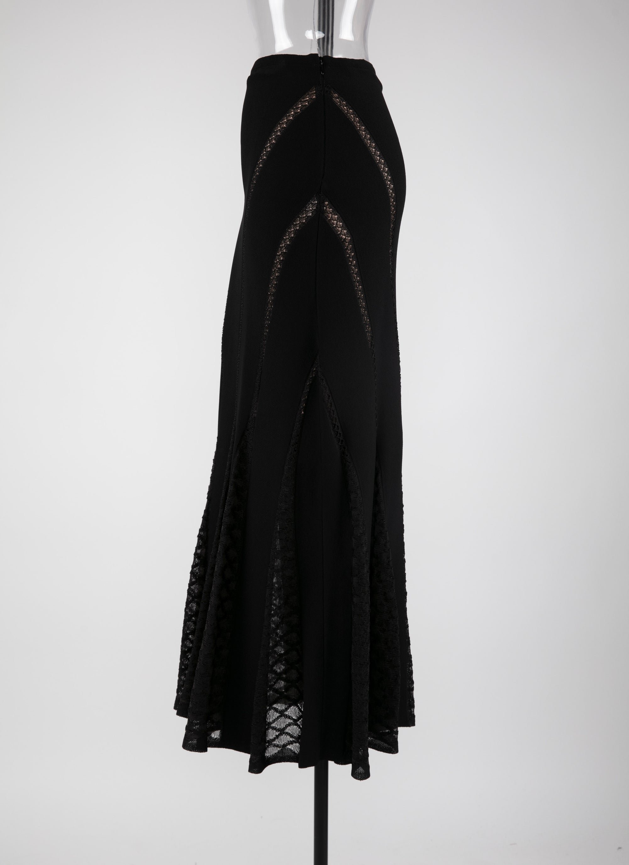 Long skirt in lace - Black