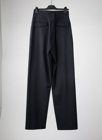 Pantalon à coupe large Grain de poudre en laine - Nuit
