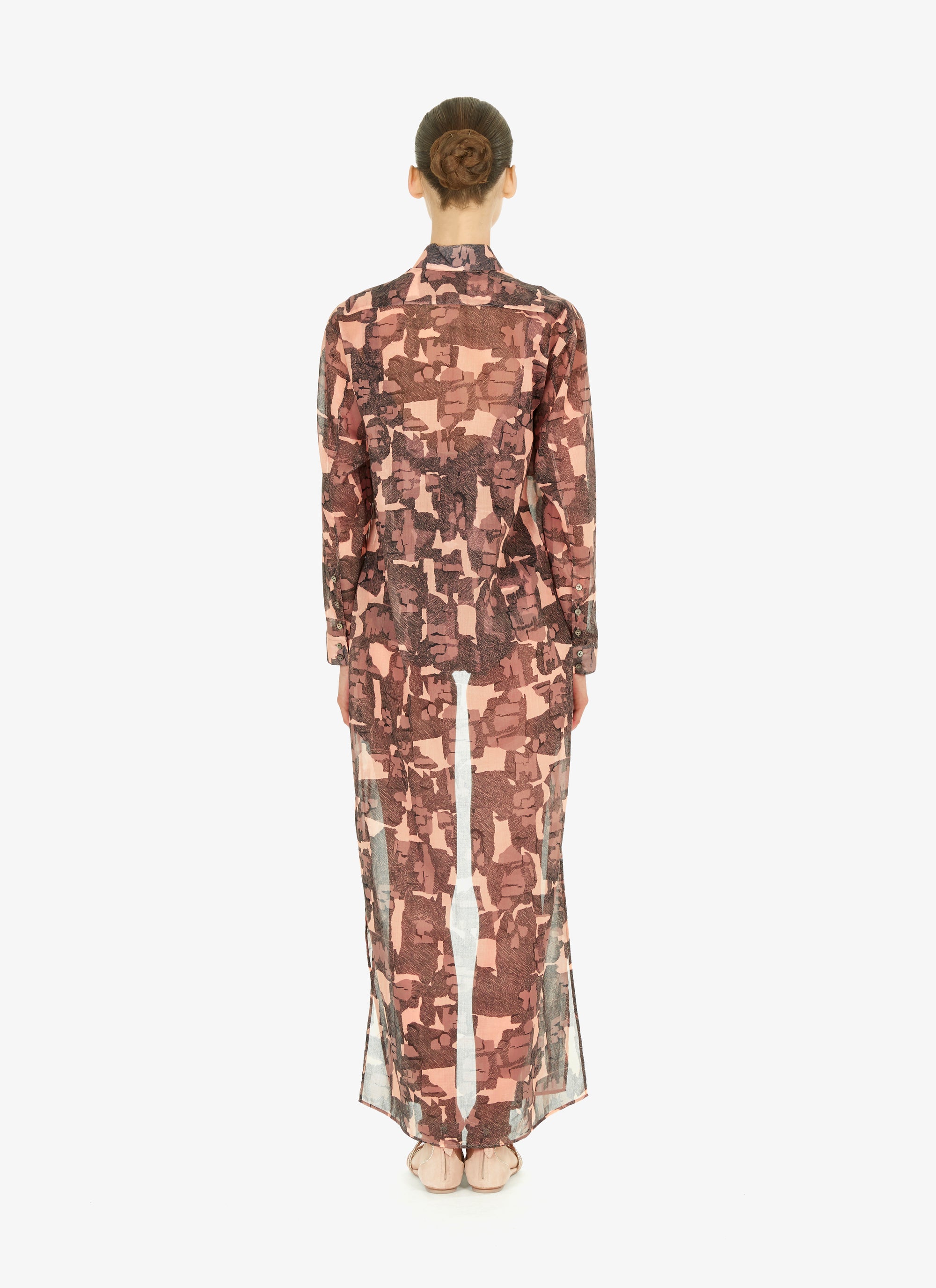 Shirt dress - Flesh & Beige