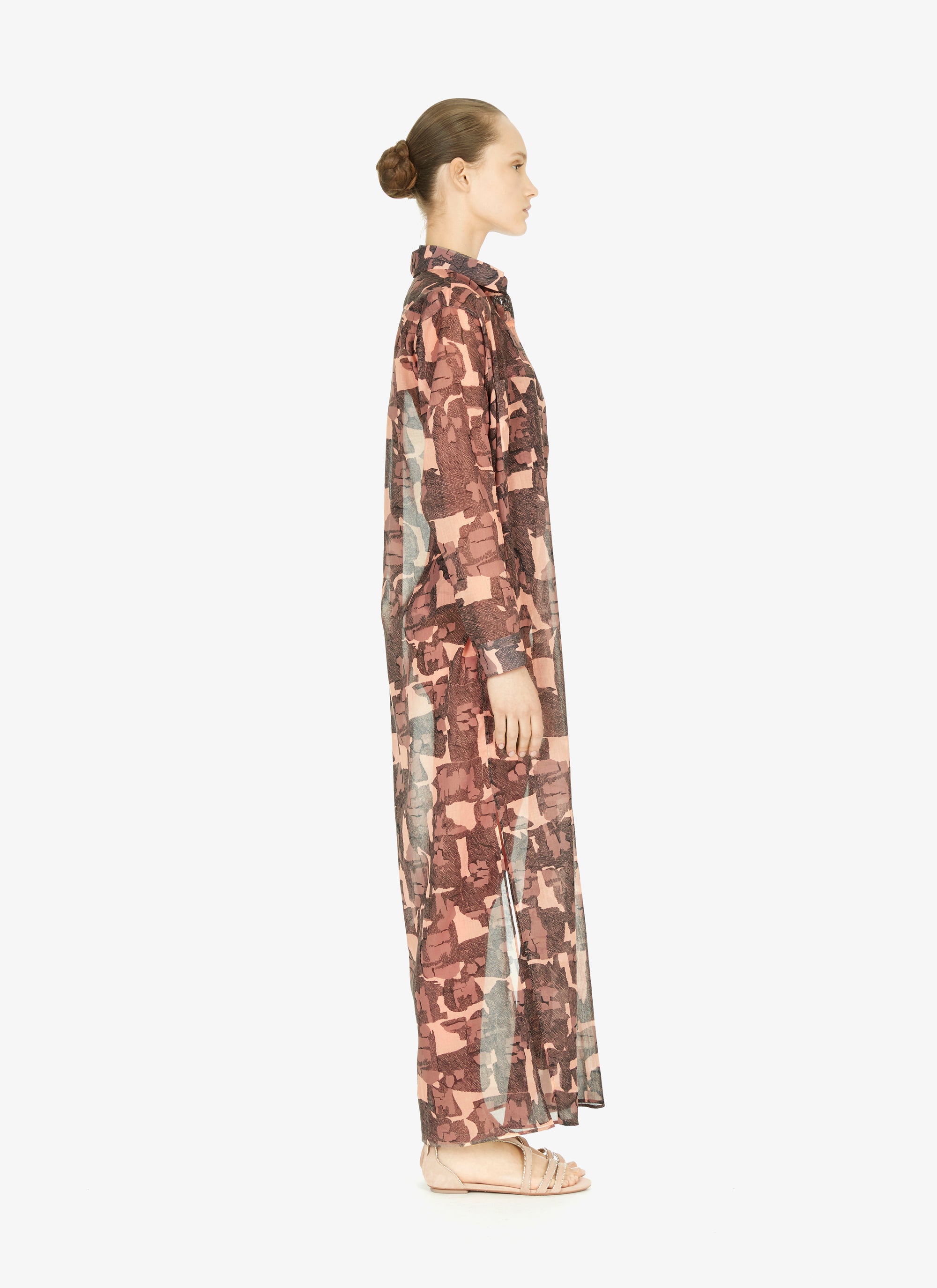 Shirt dress - Flesh & Beige