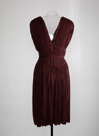 Short draped dress - Bordeaux